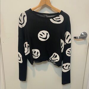 Papermoon Black and White Smiley Sweater